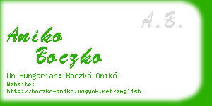 aniko boczko business card