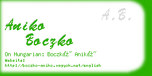 aniko boczko business card